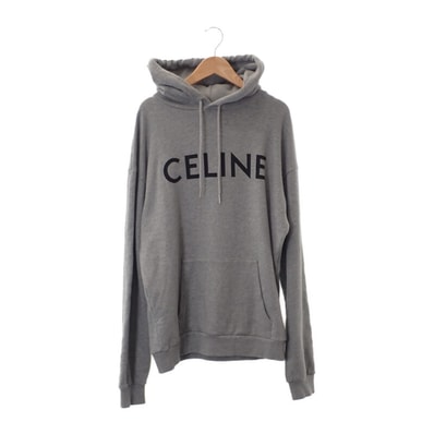 CELINE Hoodie In Cotton Fleece "Gray/Black"