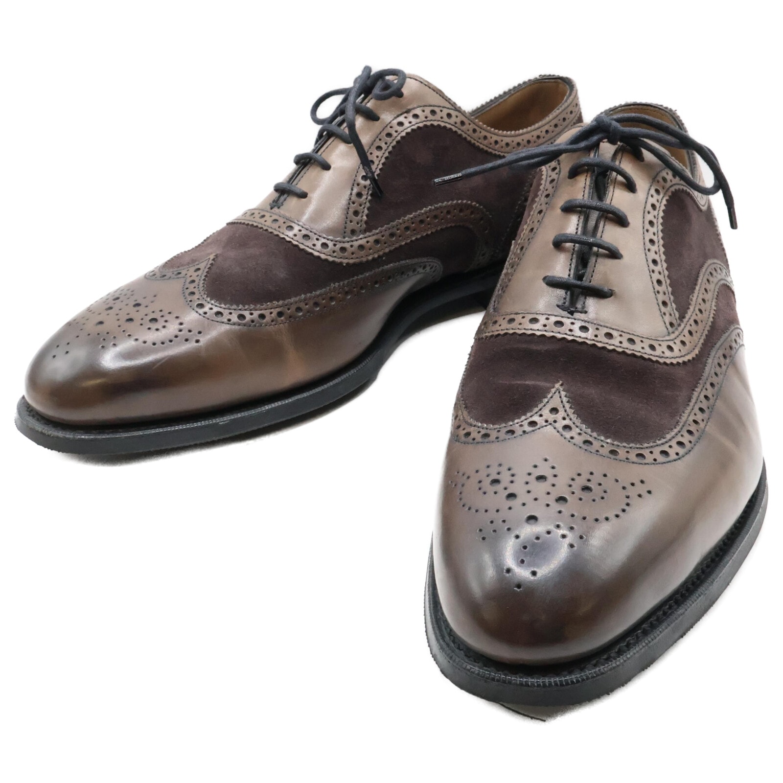 エドワードグリーン 【美品】MALVERN III 82ラスト スエードxレザー ウィンドチップ シューズ 9 1/2E