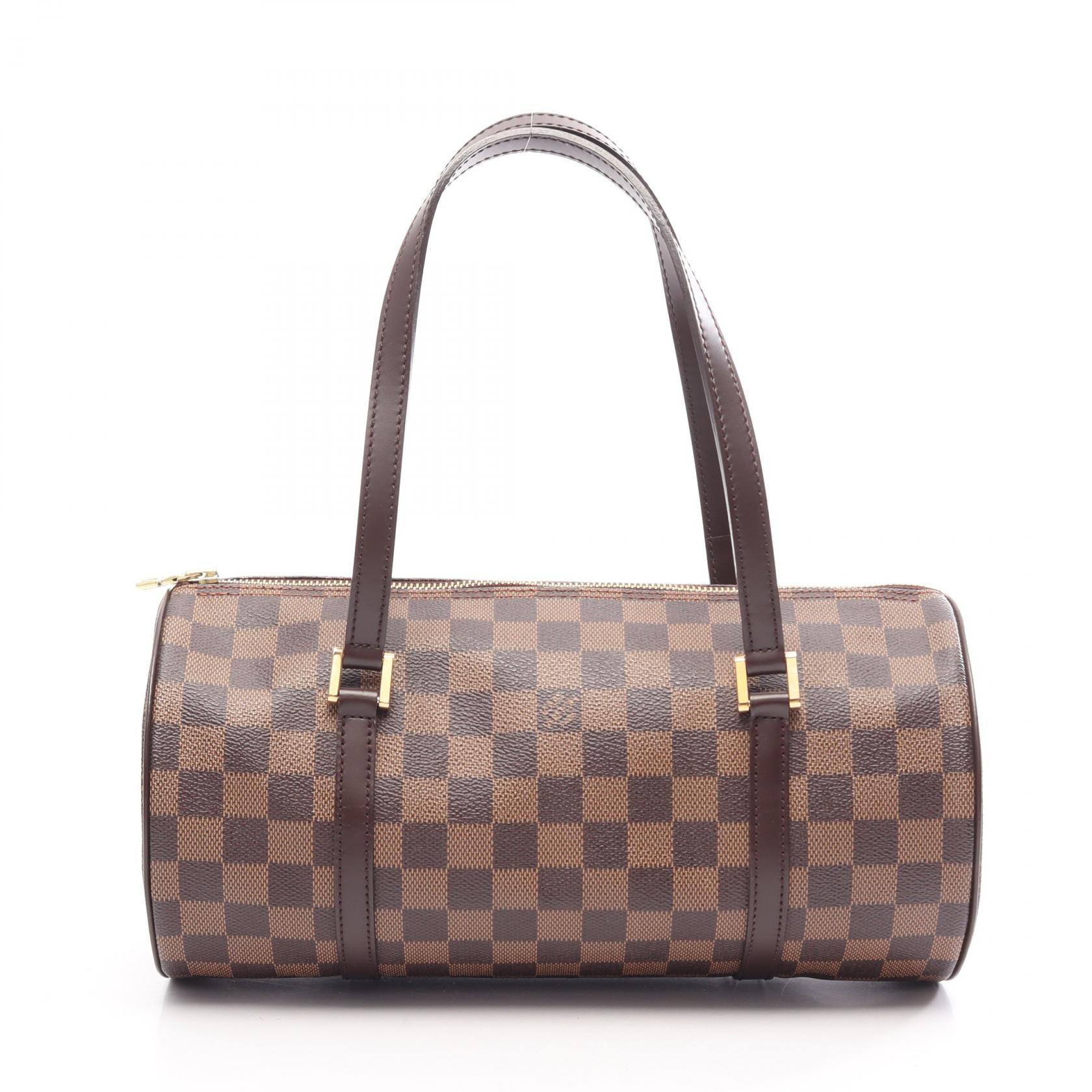 ルイ・ヴィトン LOUIS VUITTON パピヨン30 ハンドバッグ バッグ PVCコーティングキャンバス レザー ダミエ エベヌ レディース ブラウン系 N51303 【中古】