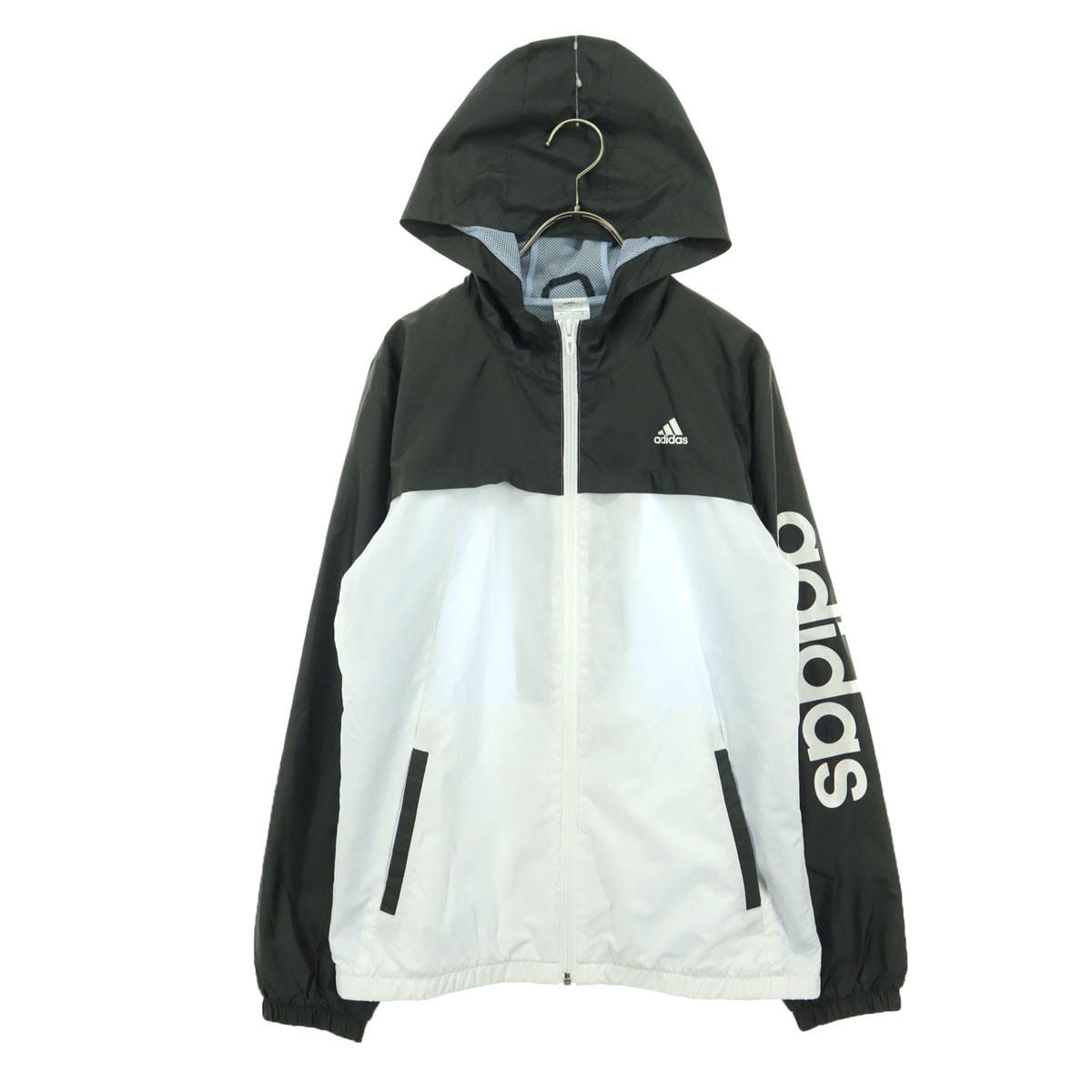美品 adidas アディダス 長袖 ウィンドブレーカー XL ホワイト系