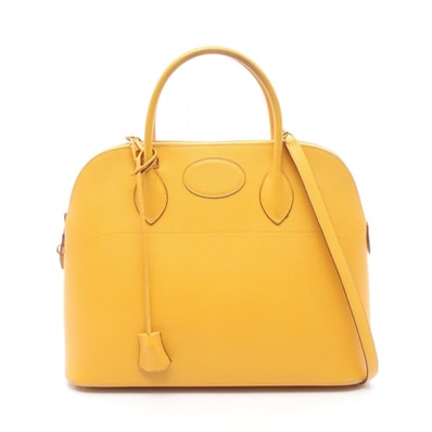 エルメス HERMES ボリード35 WAY ハンドバッグ バッグ レザー クシュベル クシュベル ジョーヌ □A刻印(1997年製造) レディース イエロー系 【中古】