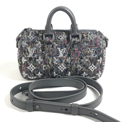 ルイヴィトン LOUIS VUITTON キーポルXS キーポル XS M80821 LVフェルト モノグラム 2WAYバッグ カバン ハンドバッグ ミニボストンバッグ ショルダーバッグ ツイード グレー 新品同様