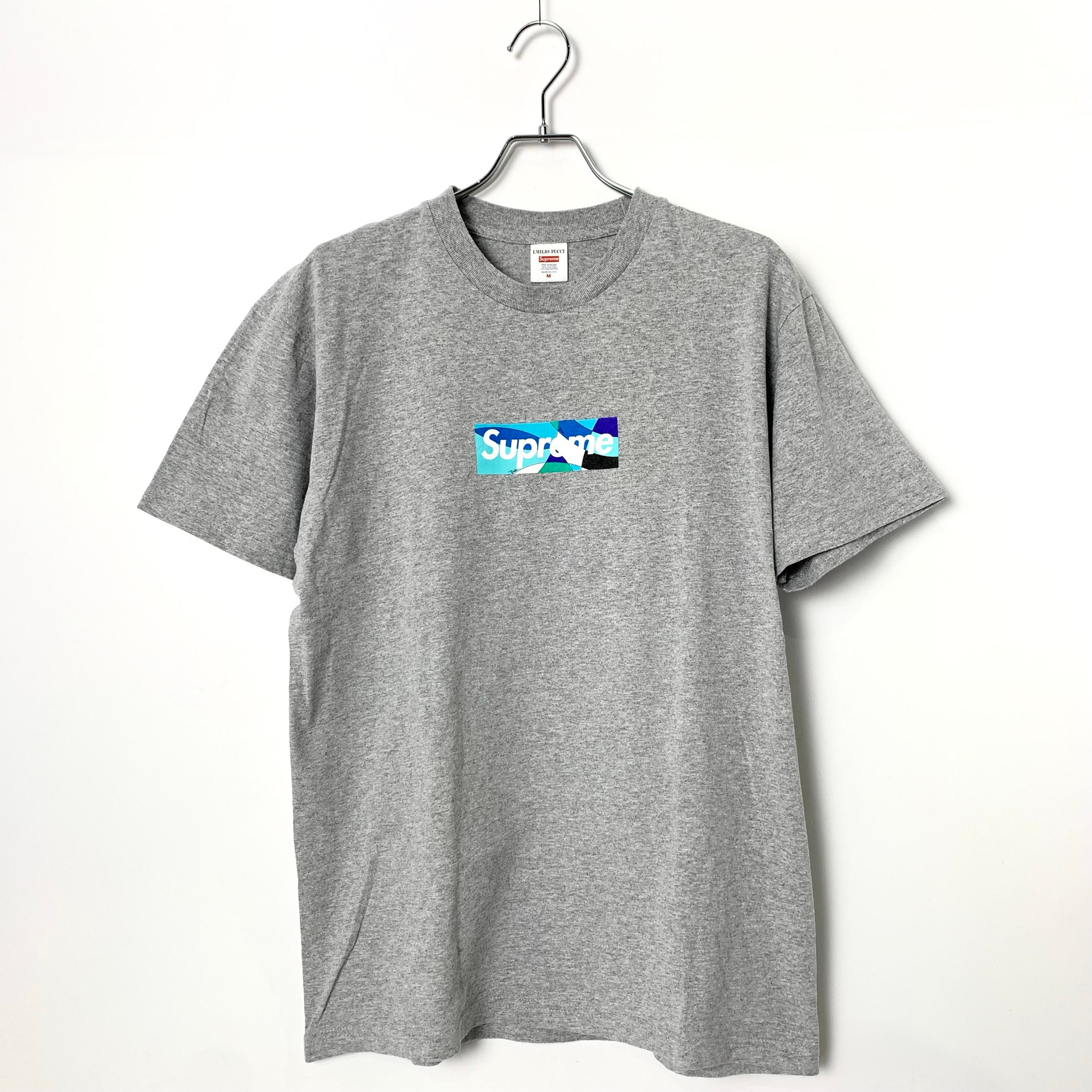 Supreme x Emilio Pucci Box Logo Tee "Grey/Blue"