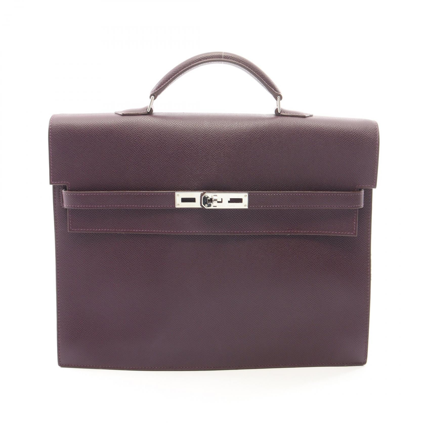 エルメス HERMES ケリーデペッシュ34 ブリーフケース バッグ レザー ヴォーエプソン ヴォーエプソン ヴィオレ □K刻印(2007年製造) メンズ レディース パープル系 【中古】