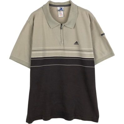 古着 90年代 アディダス adidas ハーフジップ 半袖 ポロシャツ メンズL相当 ヴィンテージ/eaa622670