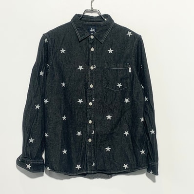 Stussy Star Print Denim Shirt Indigo