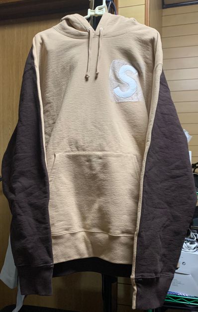 Supreme S Logo Split Hooded Sweatshirt "Tan"