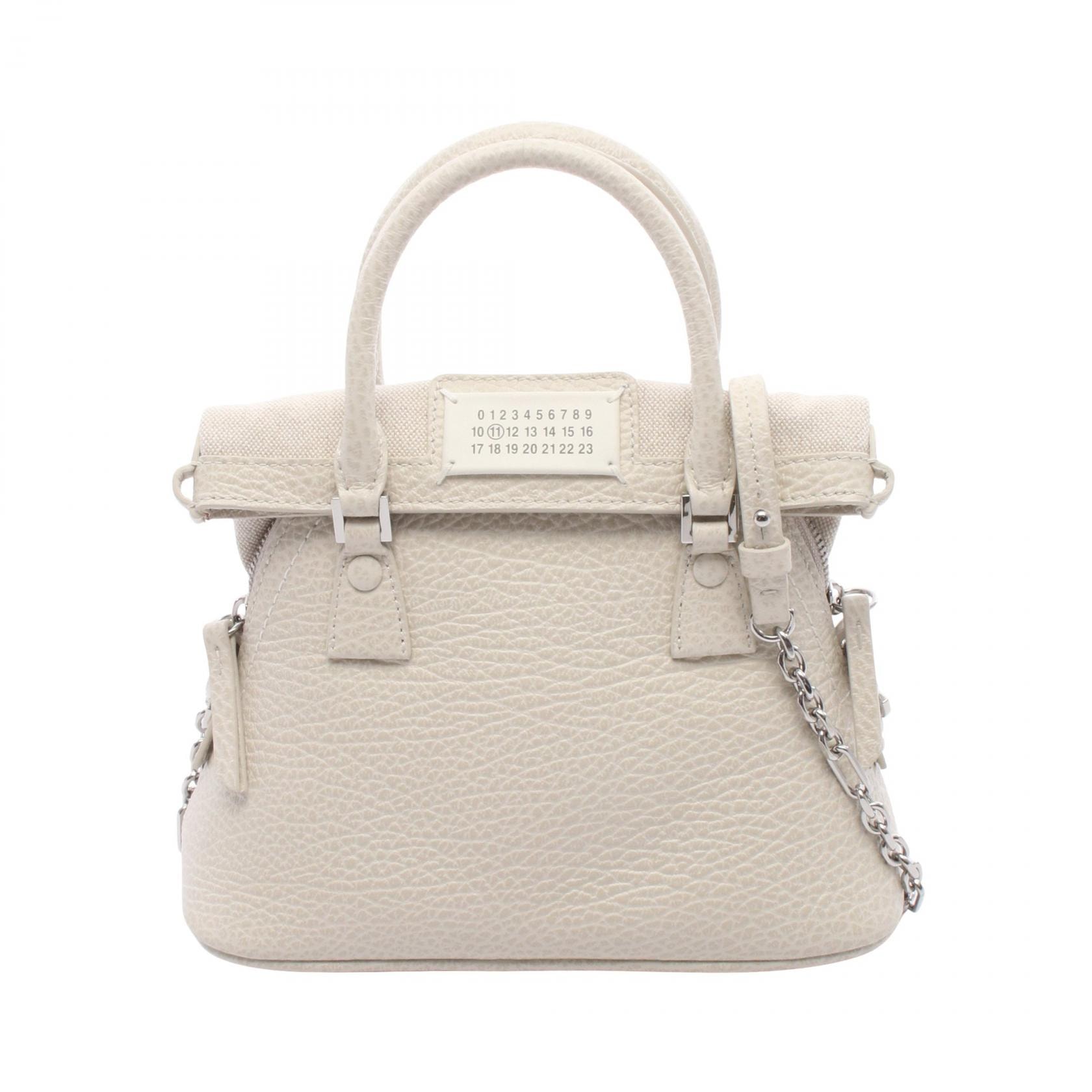 メゾン マルジェラ Maison Margiela 5AC マイクロ 2WAY ハンドバッグ バッグ レザー レディース ホワイト系 S56WG0081 【中古】