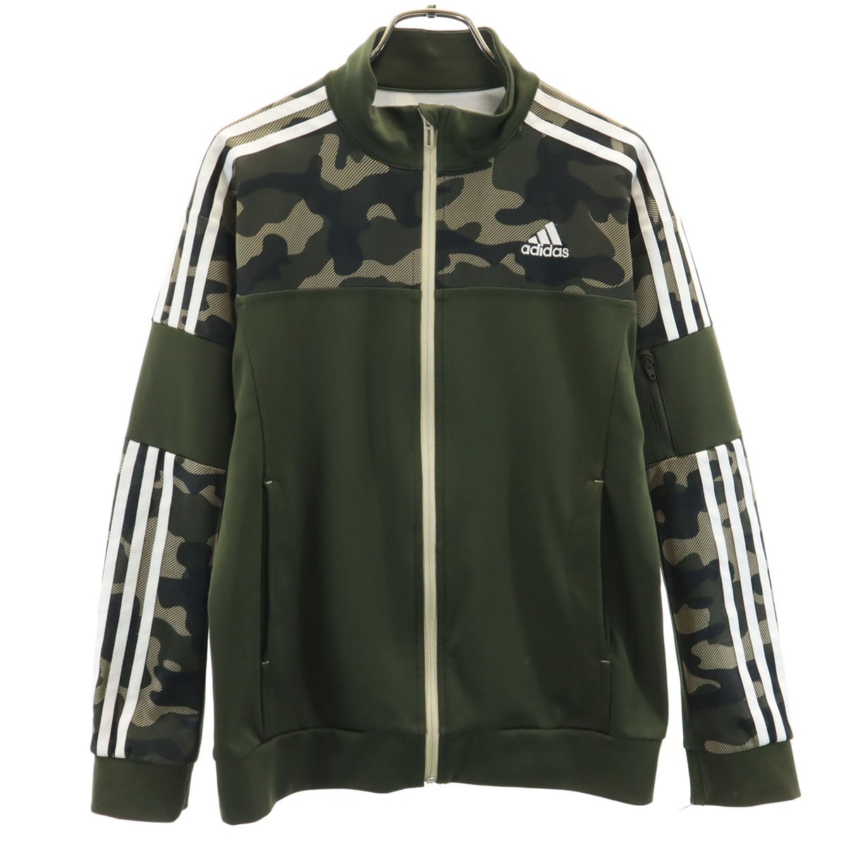 adidas アディダス カモフラ柄 ジップジャケット 160 カーキ系