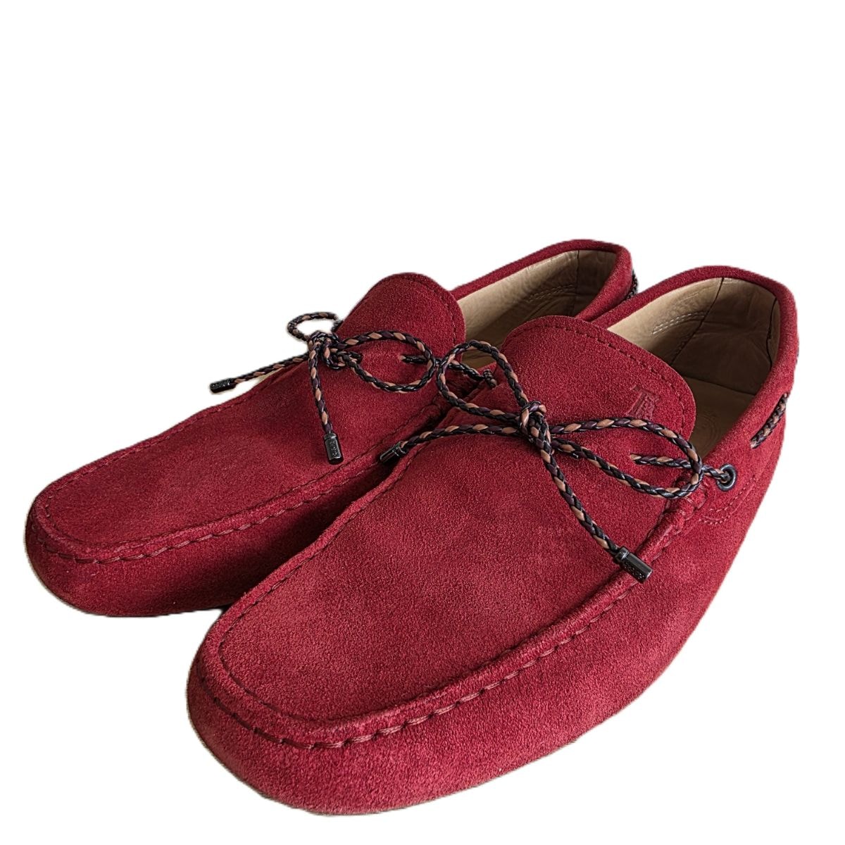 TOD’S トッズ ドライビングシューズドライビング 8.5 27.5cm ローファー スウェード ボルドー 【中古】