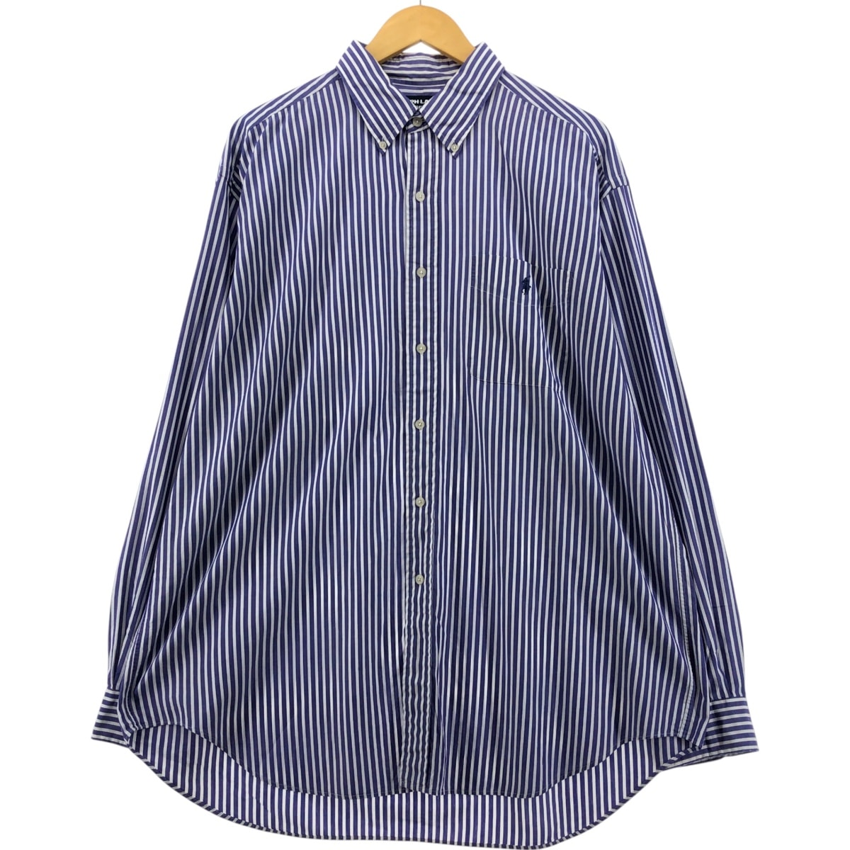 古着 ラルフローレン Ralph Lauren GOLF TILDEN 長袖 ボタンダウンストライプシャツ メンズXL相当/eaa551964