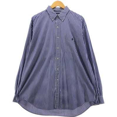 古着 ラルフローレン Ralph Lauren GOLF TILDEN 長袖 ボタンダウンストライプシャツ メンズXL相当/eaa551964
