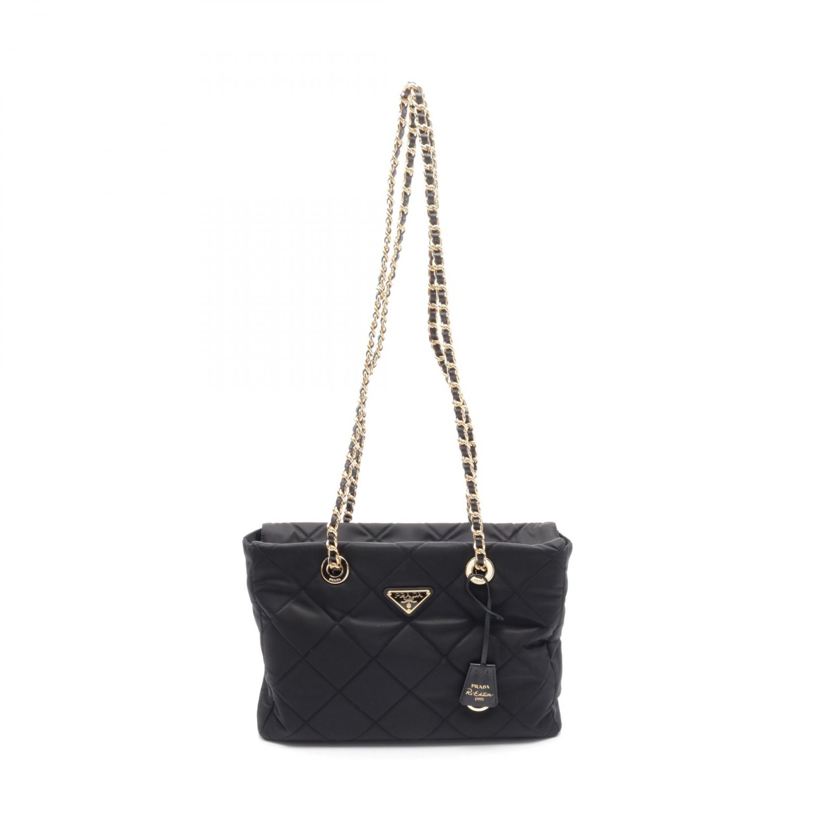 プラダ PRADA RE-EDITION 1995 RE-NYLON TESSUTO IMPUNTU ミディアムトート トートバッグ バッグ ナイロン サフィアーノレザー レディース ブラック系 1BG5292AOSF0002 【新品】