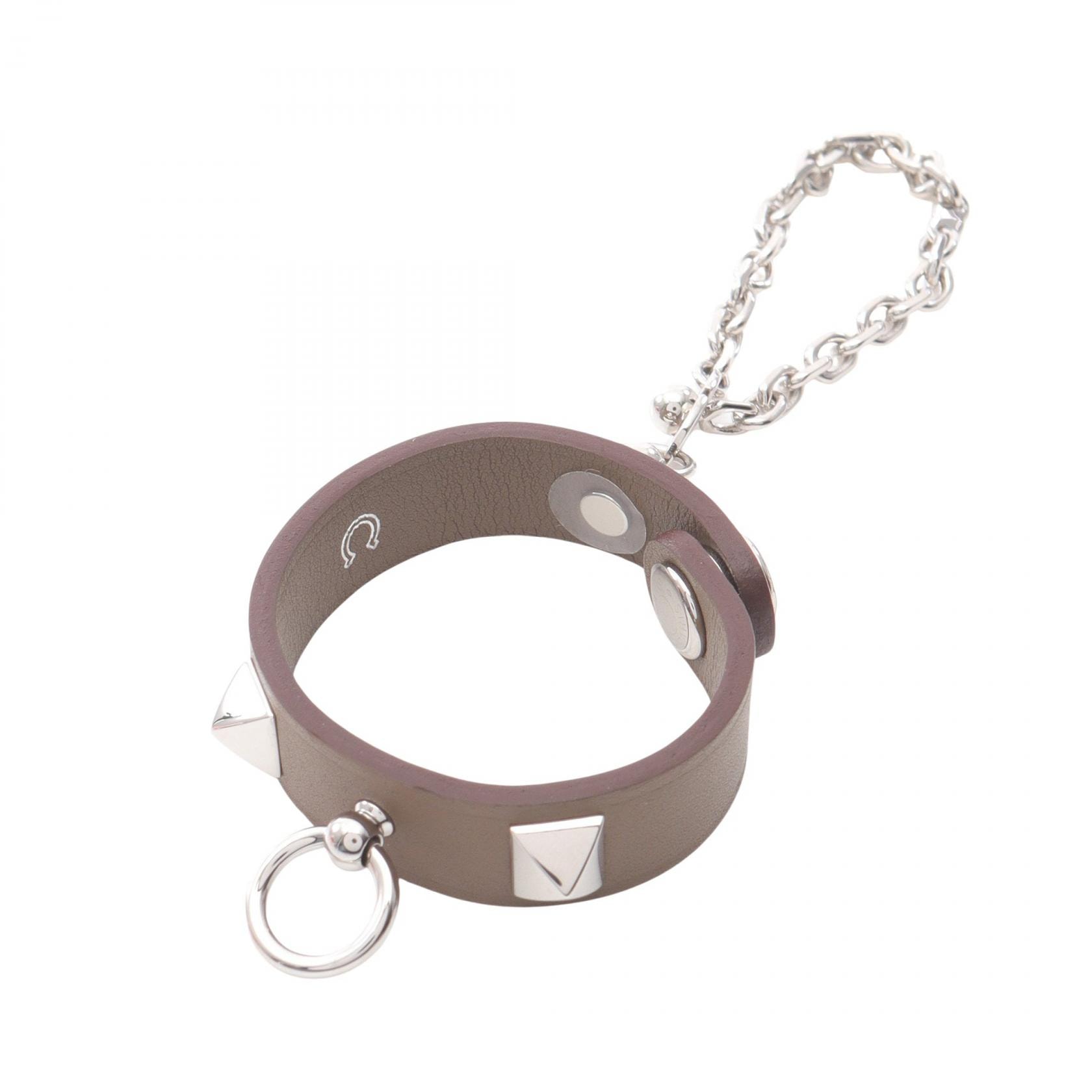 エルメス HERMES リヴァル グローブホルダー チャーム アクセサリー レザー エトゥープ レディース ベージュ系 【中古】