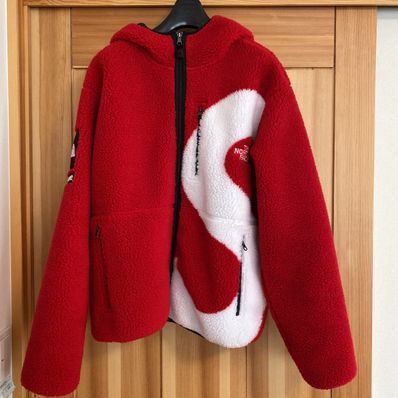 Supreme x The North Face S Logo Hooded Fleece Jacket "Red"