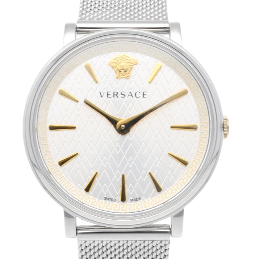 ヴェルサーチ アイコン 腕時計 時計 ステンレススチール クオーツ メンズ 1年保証 VERSACE  中古