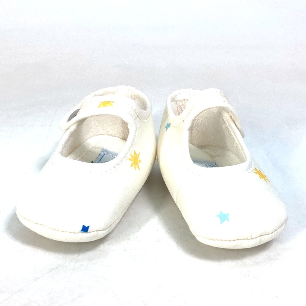 エルメス HERMES サーカス 星 スター baby キッズ プレゼント 赤ちゃん ベビーシューズ 靴 ベビーシューズ キャンバス ホワイト 未使用