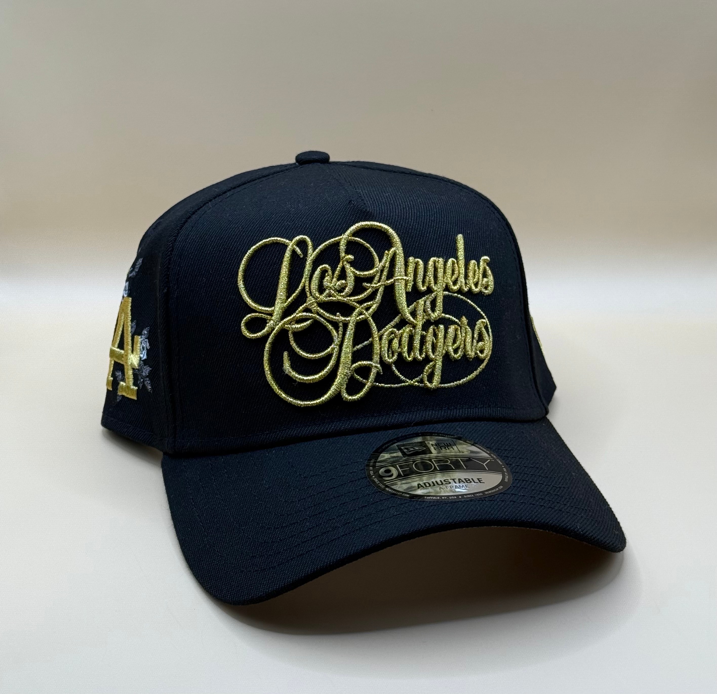 9FORTY LA Dodgers Black Gold Prime Edition スクリプト刺繍