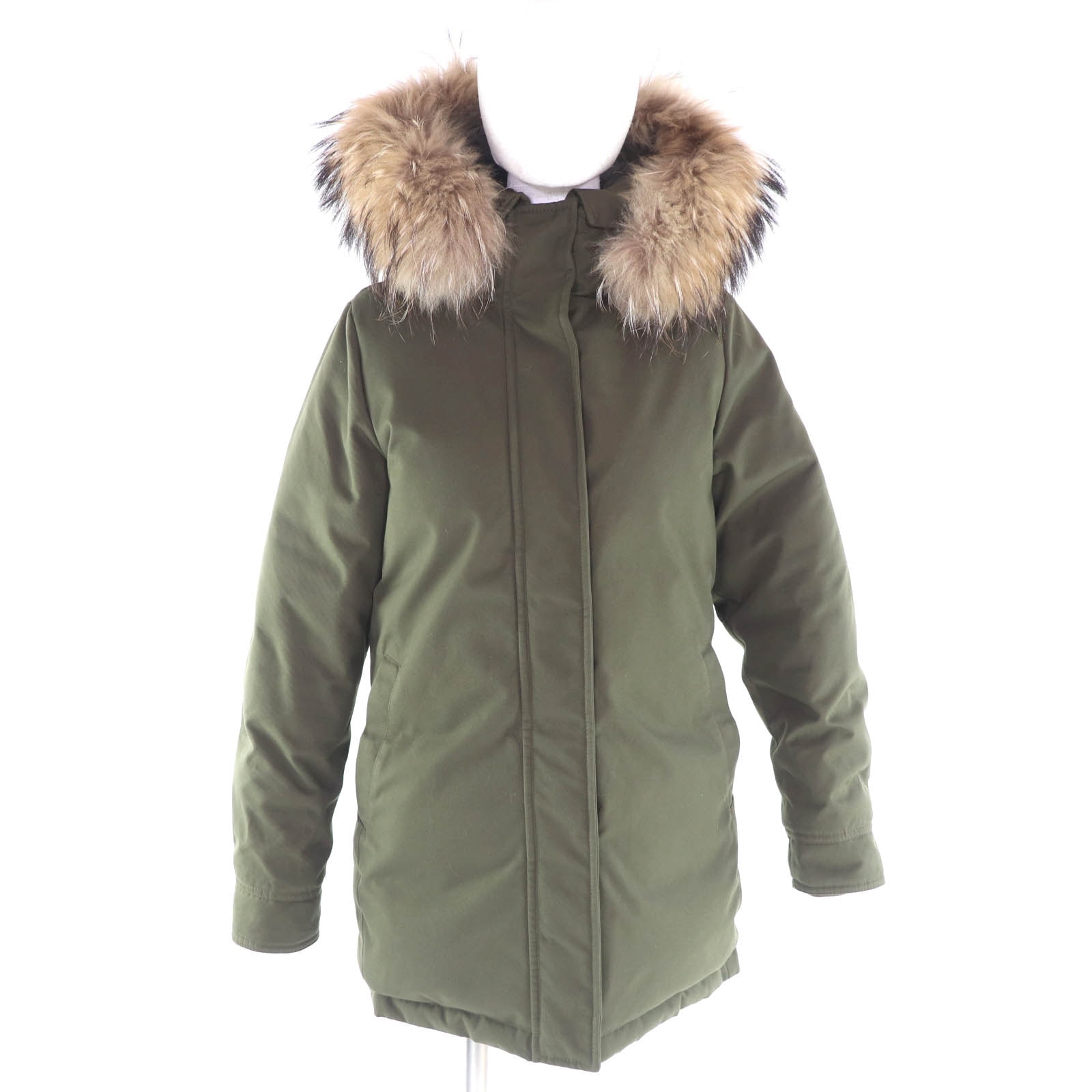 美品 ピレネックス ダウンコート BORDEAUX カーキ レディース 38