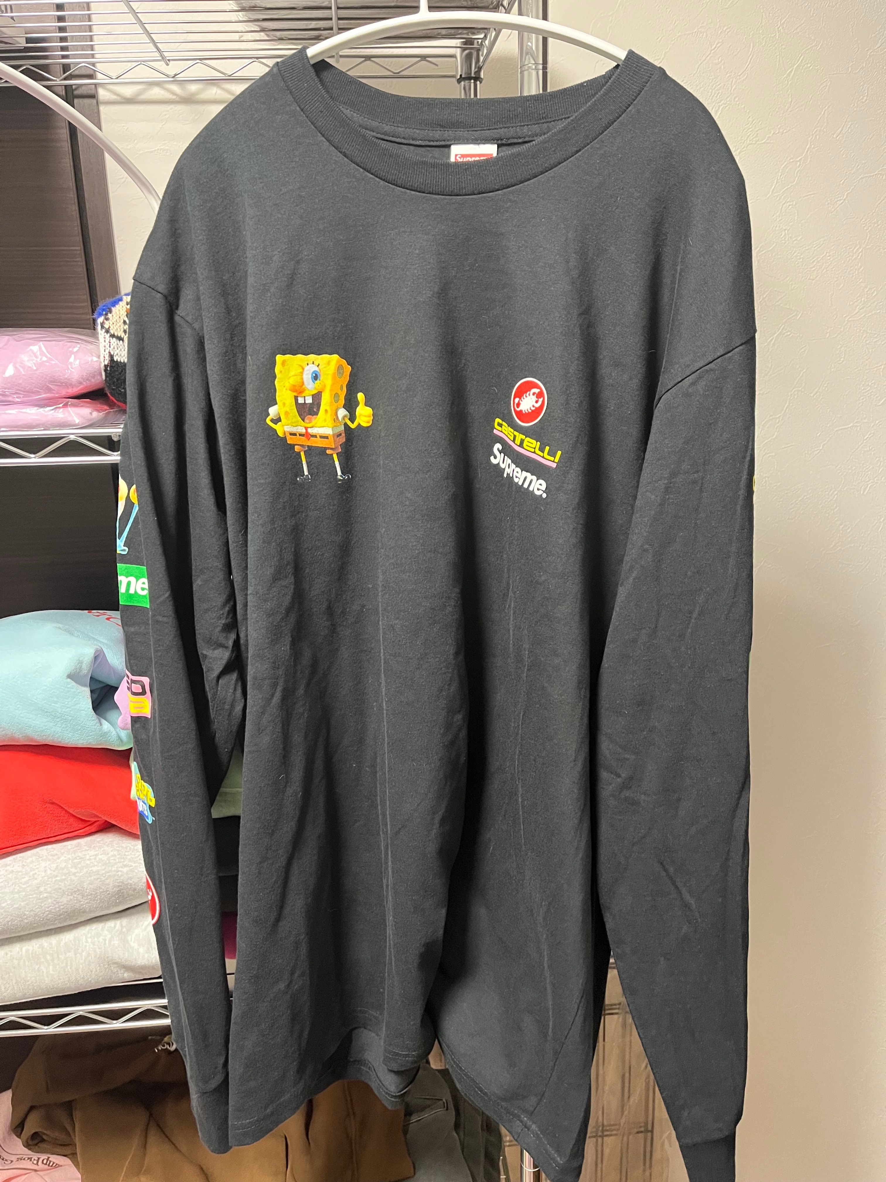 シュプリーム x スポンジボブ カステリ レーシング エルエス Tシャツ "ブラック"