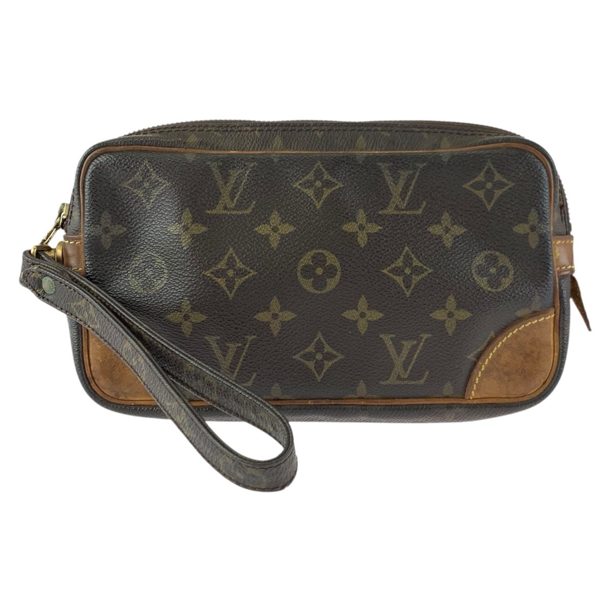 LOUIS VUITTON ルイヴィトン モノグラム マルリードラゴンヌPM ブラウン ゴールド金具 PVC レザー/ クラッチバッグ セカンドバッグ 601025 【中古】