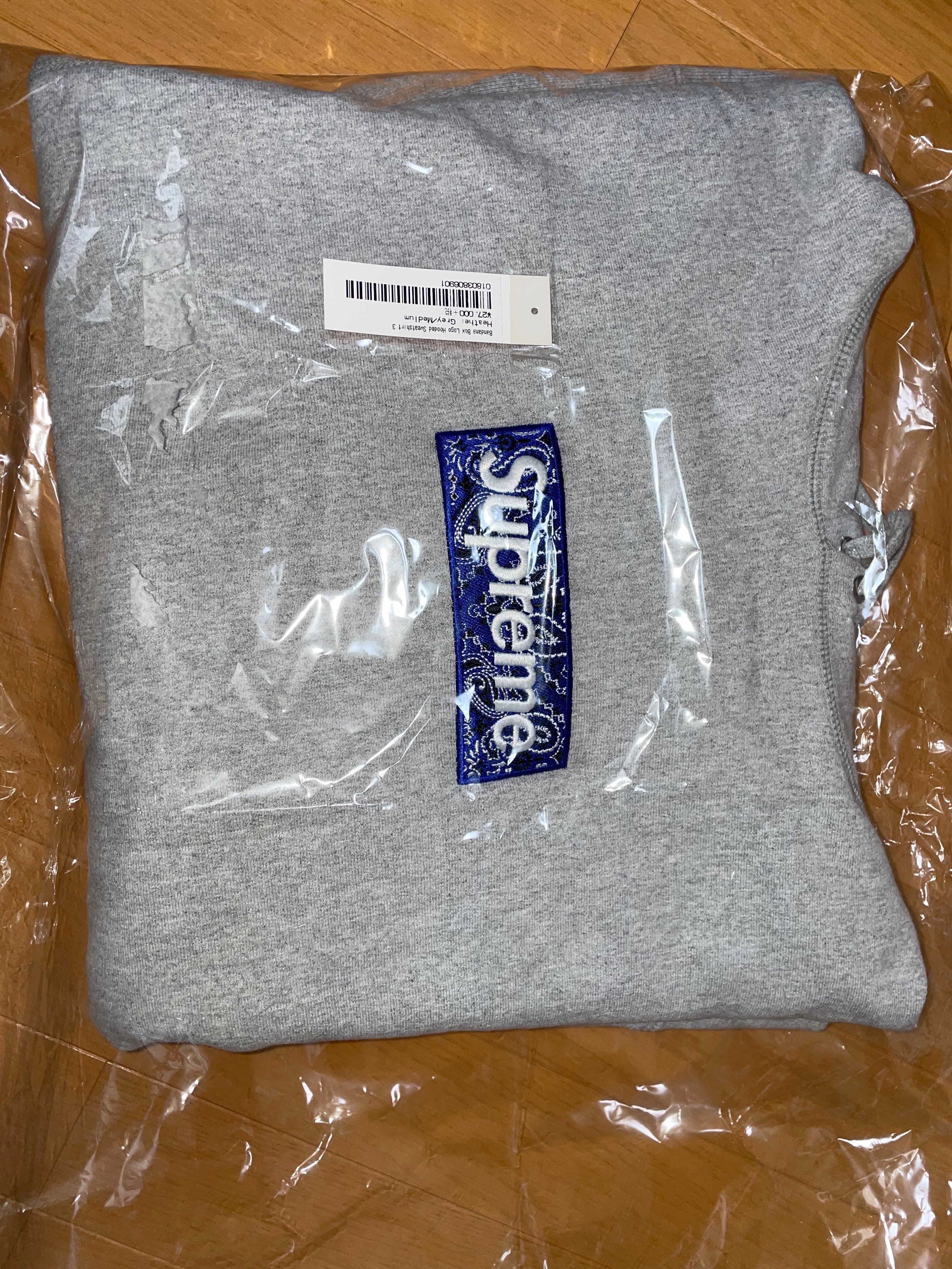 Supreme Bandana Box Logo Hooded Sweatshirt "Grey"