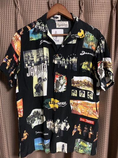 WACKO MARIA KINGSTON JAMAICA S / S HAWAIIAN SHIRT "Black"