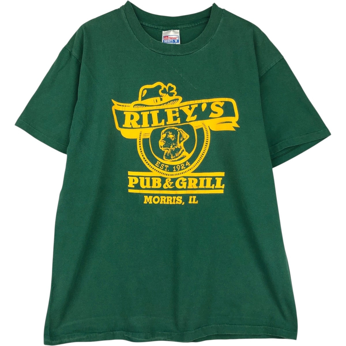古着 90年代 ヘインズ Hanes RILEY'S PUB&GRILL 犬柄 アドバタイジングTシャツ USA製 メンズL相当 ヴィンテージ/eaa495096