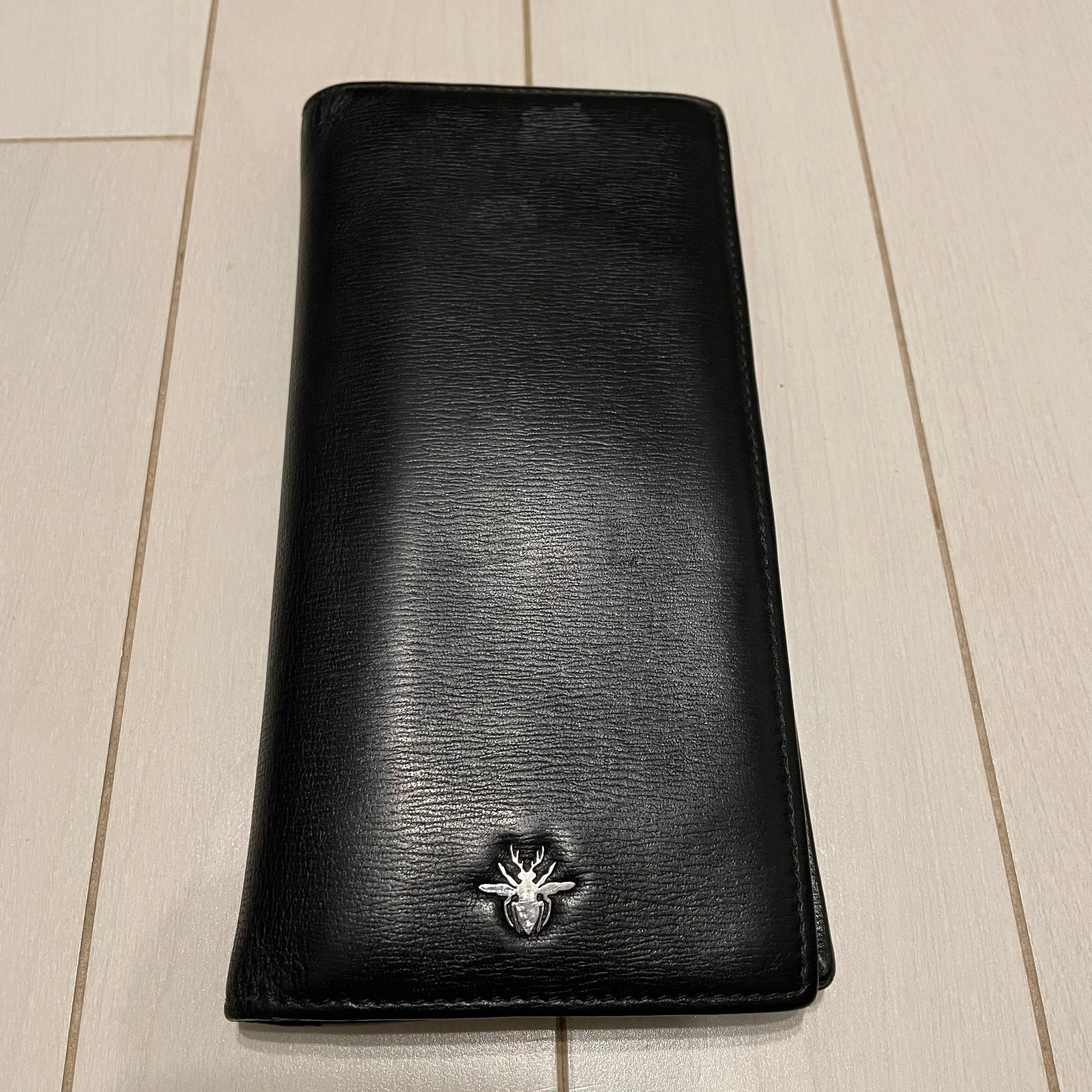 DIOR HOMME BEE 型押しレザー 2つ折り長財布