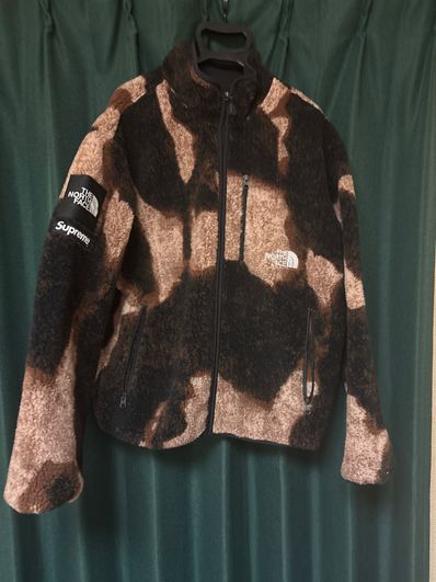 Supreme x The North Face Bleached Denim Print Fleece Jacket "Black"
