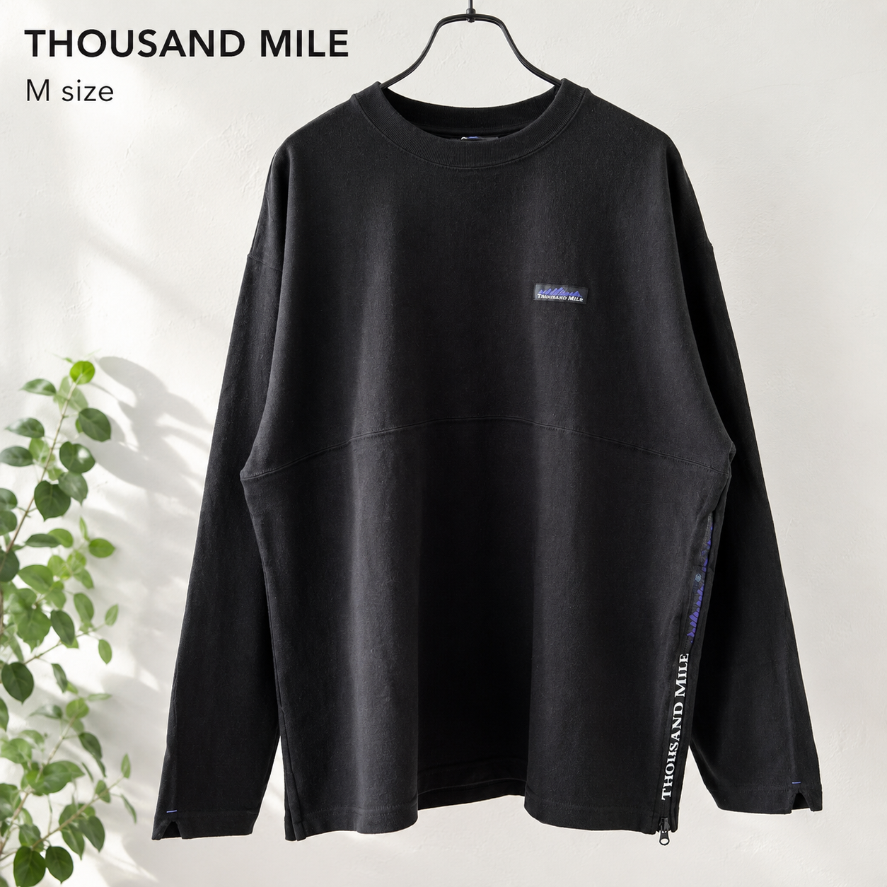 THOUSAND MILE ビッグロンT サイドジップ M ブラック 新品
