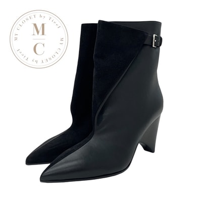 エルメス HERMES ハナエ ブーツ ショートブーツ 靴 シューズ スエード レザー ブラック 黒 未使用