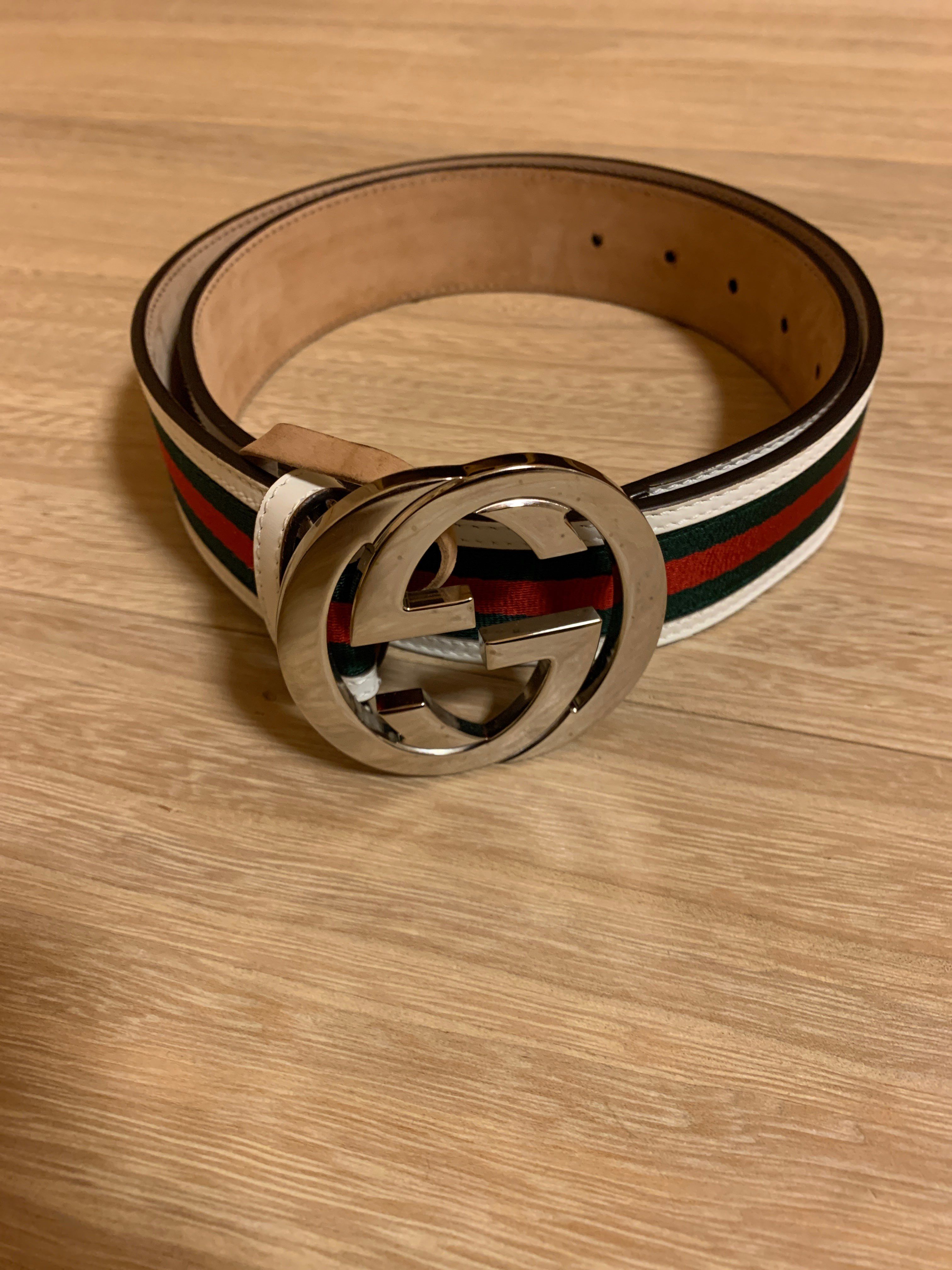 GGバックル レザーベルト メンズサイズ90