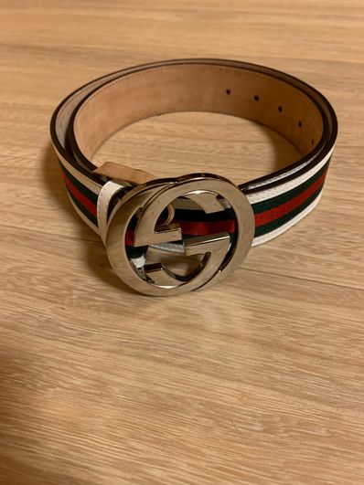 GGバックル レザーベルト メンズサイズ90