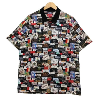 SUPREME シュプリーム Labels Polo 総柄 ポロシャツ 55237