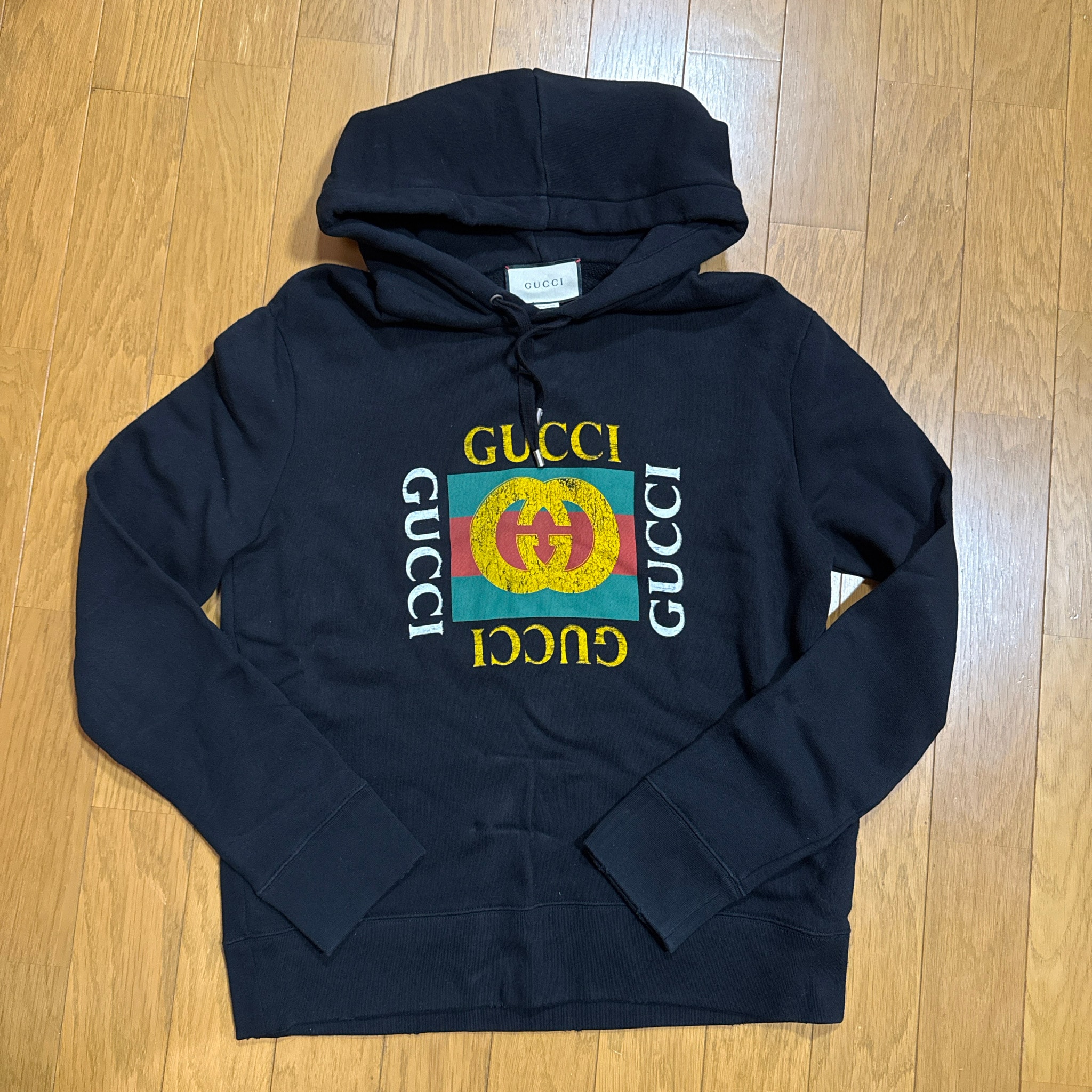 GUCCI Vintage Logo Cotton Sweatshirt "Black"