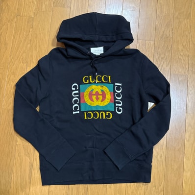 GUCCI Vintage Logo Cotton Sweatshirt "Black"