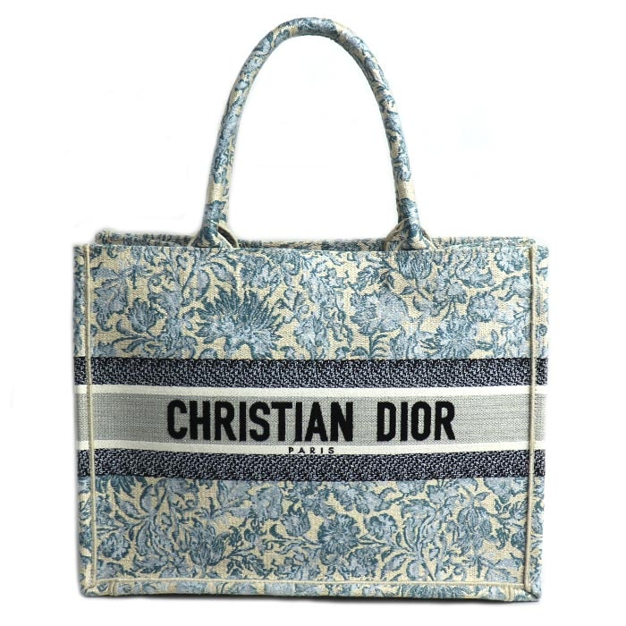 Dior ディオール ブックトート ミディアム トートバッグ ブルー マルチ レディース【中古】