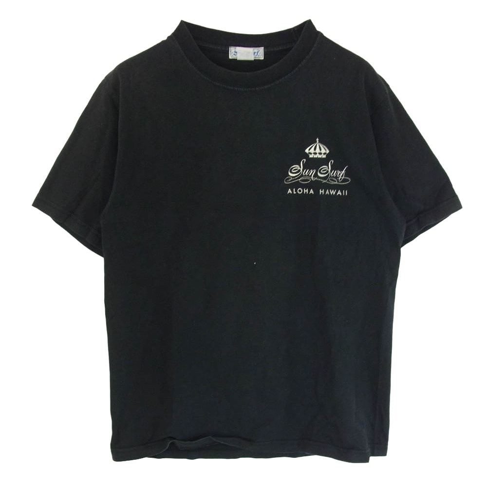 SUN SURF サンサーフ Tシャツ SS79350 PRINT T-SHIRTS MACINTOSH UKULELE バックプリント Tシャツ 半袖カットソー ブラック系 M【中古】