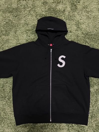 Supreme S Logo Zip Up Hooded Sweatshirt "Black" (FW24)