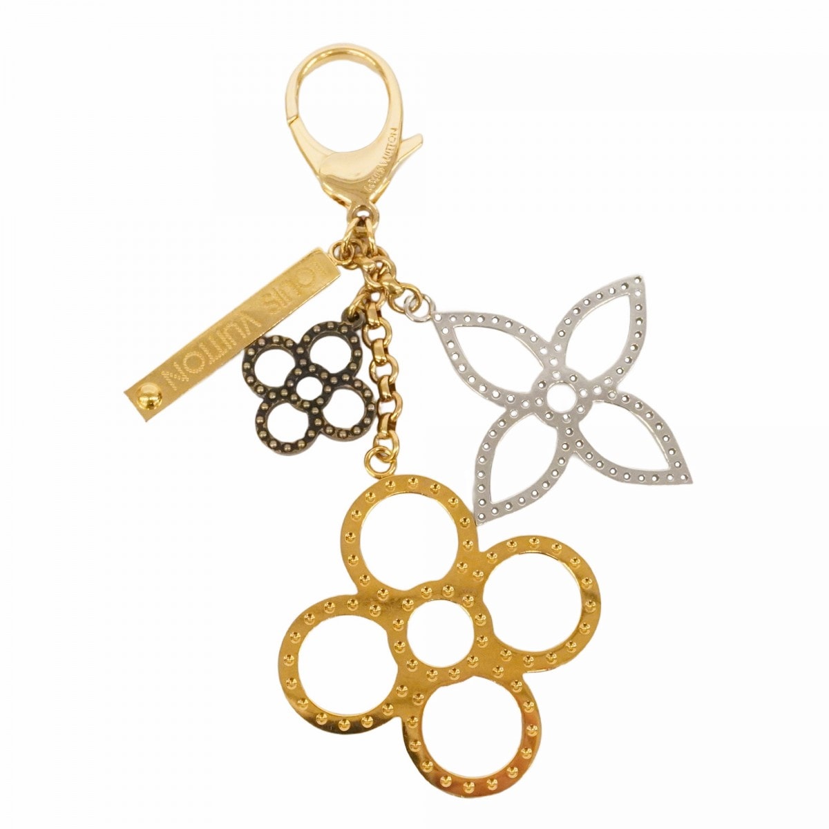 ★最終価格【6da0357-k】ルイヴィトン キーホルダー・チャーム ビジューサックタパージュ M66350 ゴールド シルバー【中古】メンズ レディース ユニセックス
