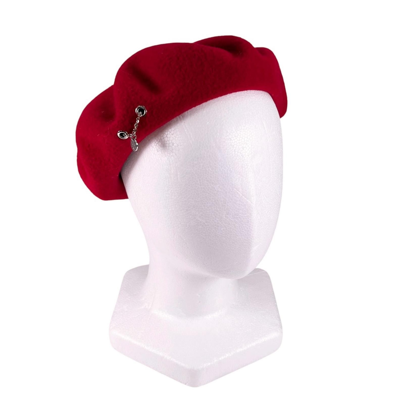 極美品 エルメス ベレー帽 Beret Felicity レッド レディース FR 58