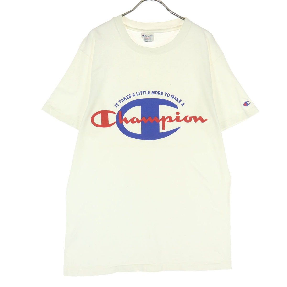 Champion チャンピオン USA製 プリント柄 半袖 Tシャツ M アイボリー