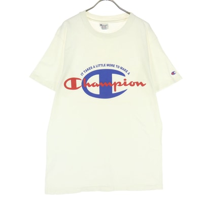 Champion チャンピオン USA製 プリント柄 半袖 Tシャツ M アイボリー