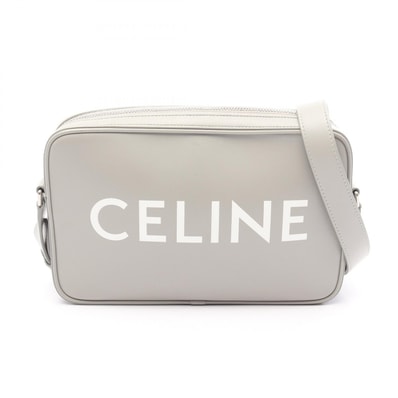 セリーヌ CELINE ミディアム メッセンジャー ショルダーバッグ バッグ レザー レディース グレー系 【中古】
