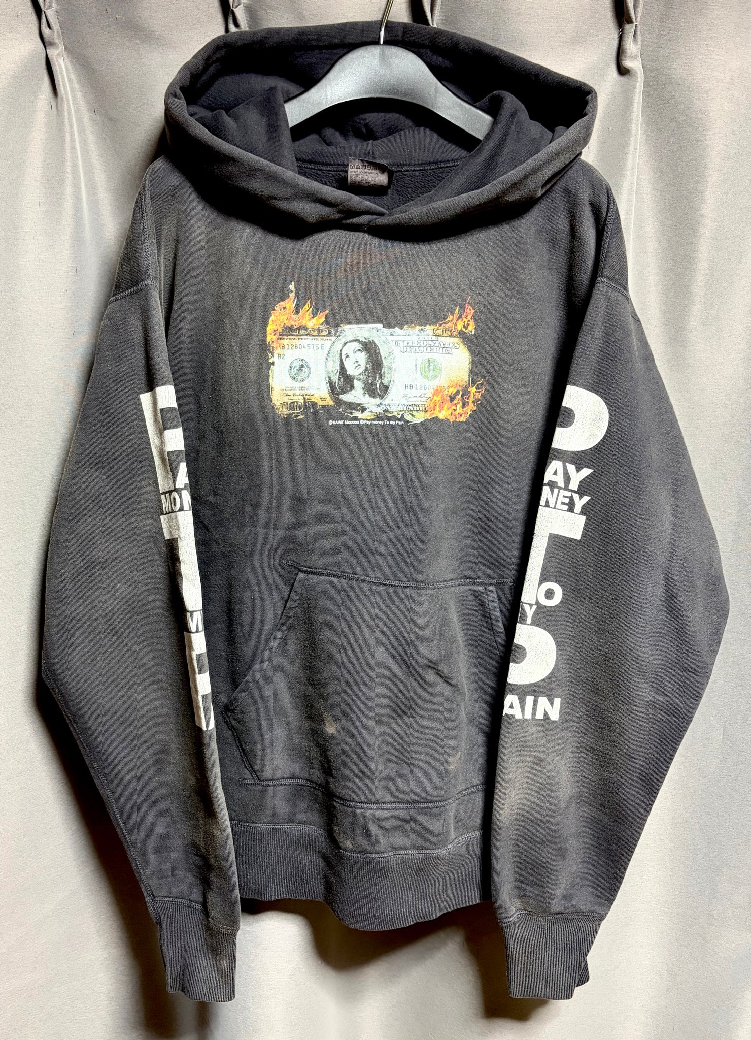 SAINT Mxxxxxx x Pay Money To My Pain 24SS Hoodie Brnd Money "Black"