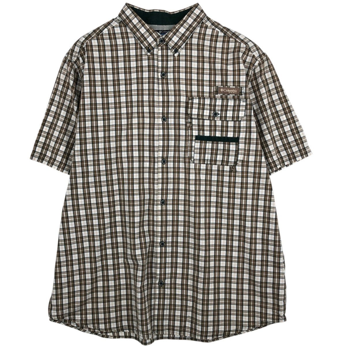 古着 コロンビア Columbia PHG 半袖 コットン チェックシャツ メンズXL相当/eaa478021