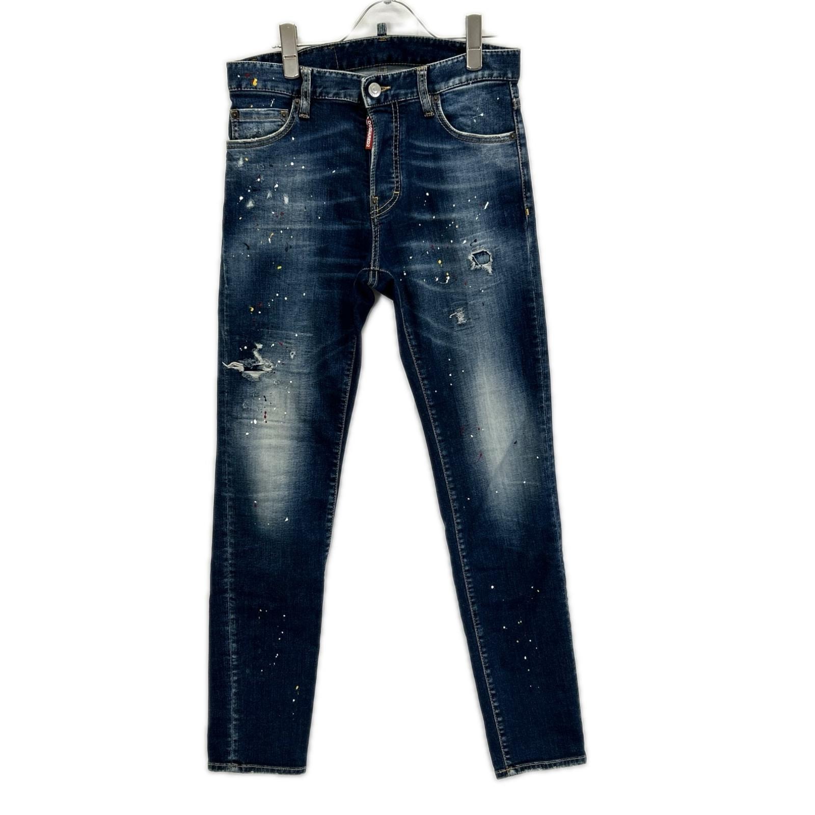 ディースクエアード S74LB1517 ネイビー Regular Jean ボタンフライデニムパンツ 42