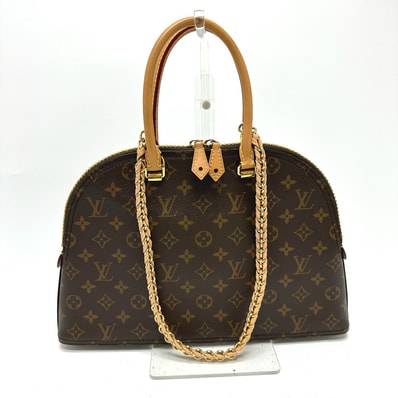 ルイヴィトン LOUIS VUITTON LVムーンアルマ M44961 モノグラム 肩掛け 2WAY ショルダーバッグ カバン チェーン ハンドバッグ モノグラムキャンバス ブラウン 美品