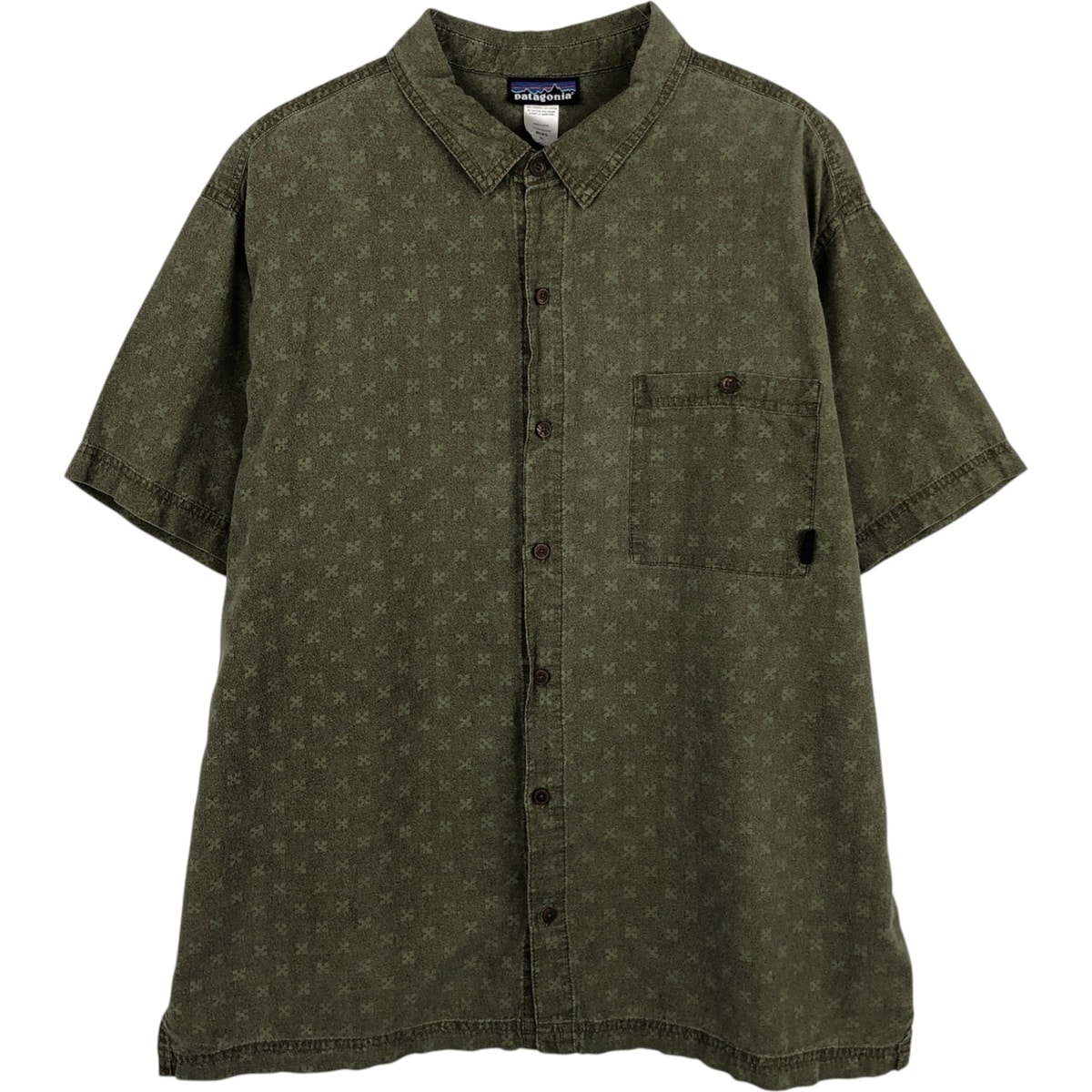 古着 パタゴニア Patagonia MIGRATION HEMP SHIRT 53136S0 総柄 半袖 コットン×ヘンプシャツ ボックスシャツ メンズXL相当/eaa478055